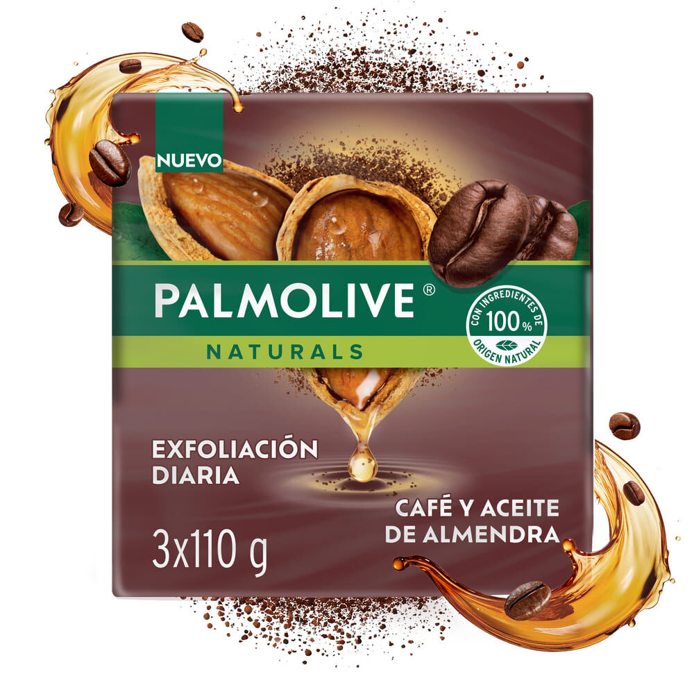 Jabon EnBarrara Palmolive Exfoliacion Diaria Paquete X 3Barra X 110Gr Cafe Y Aceite De Almendras